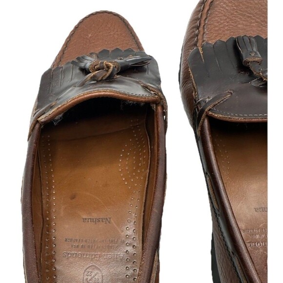 Vintage Allen Edmonds Mens Sz 9 Nashua Loafers Kiltie Tassel Black/Brown Leather
